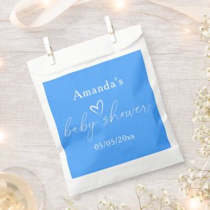 Minimalist Simple Blue Baby Shower Favour Bags