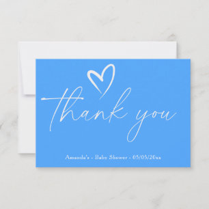 Minimalist Simple Blue Baby shower thank you Card