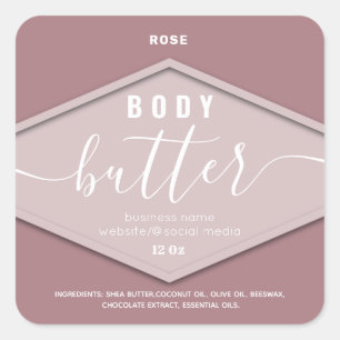 Minimalist simple body butter square sticker