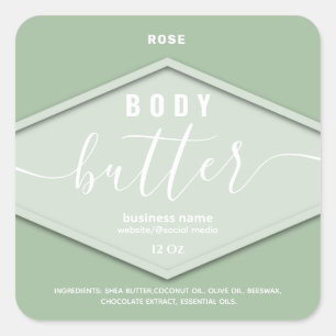Minimalist simple body butter square sticker