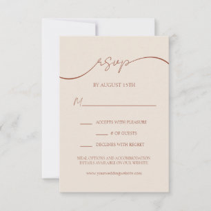Minimalist Simple Boho Wedding RSVP Card