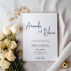Minimalist Simple Calligraphy Wedding Invitation