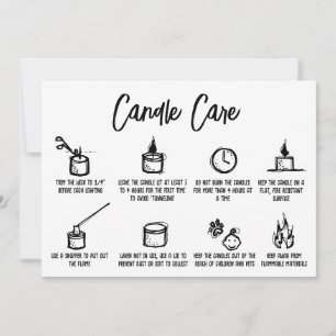 Minimalist Simple Candle Care Thank You Add Logo Card