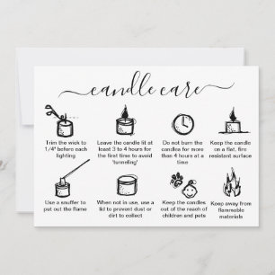 Minimalist Simple Candle Care Thank You Add Logo Card