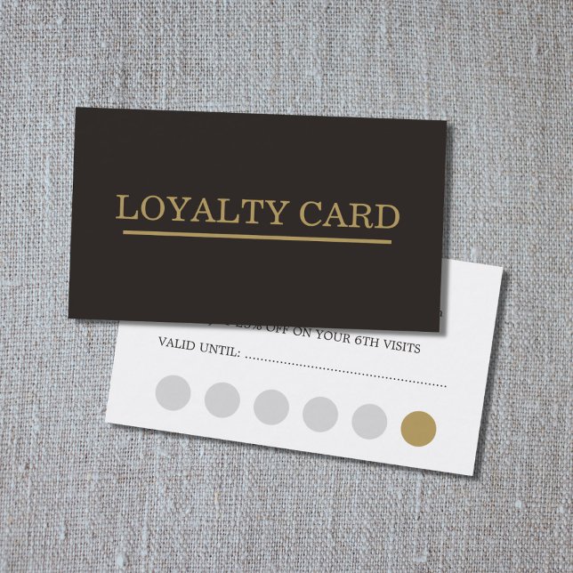 Minimalist Simple Chic Dark Grey Gold Loyalty Card (Creator Uploaded)