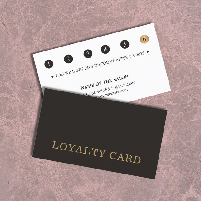 Minimalist Simple Chic Dark Grey Golden Loyalty Card (Creator Uploaded)