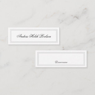 Minimalist Simple Classic White Elegant Calling Card