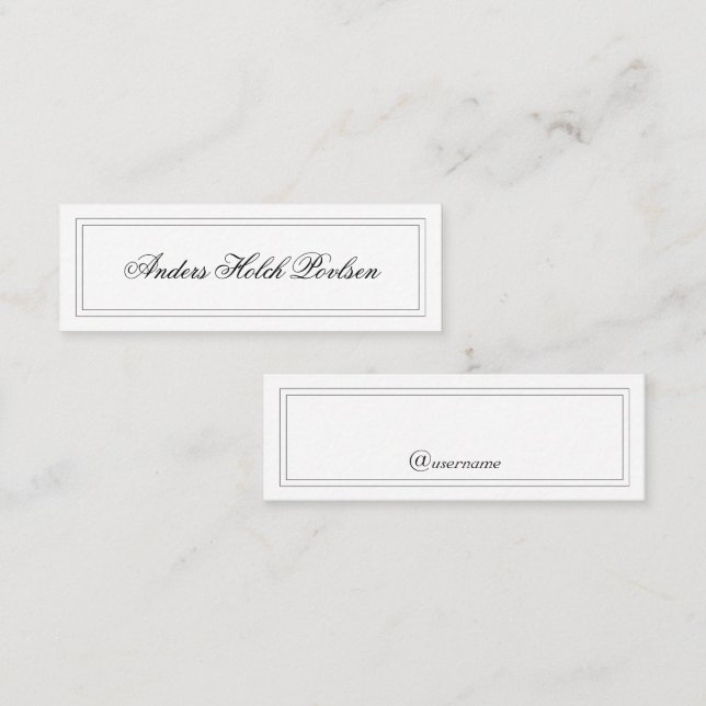 Minimalist Simple Classic White Elegant Calling Card (Front/Back)