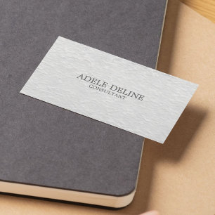 Minimalist Simple Clean Texture White Business Card