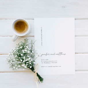 minimalist simple clean wedding invitation