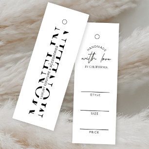Minimalist Simple Clothing Price Tag Black & White