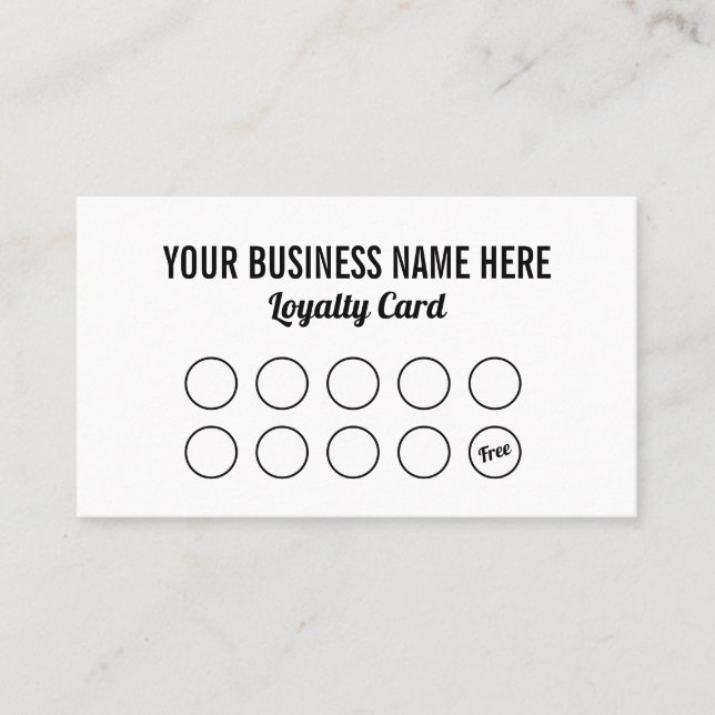 Minimalist simple cool modern loyalty business card (Front)