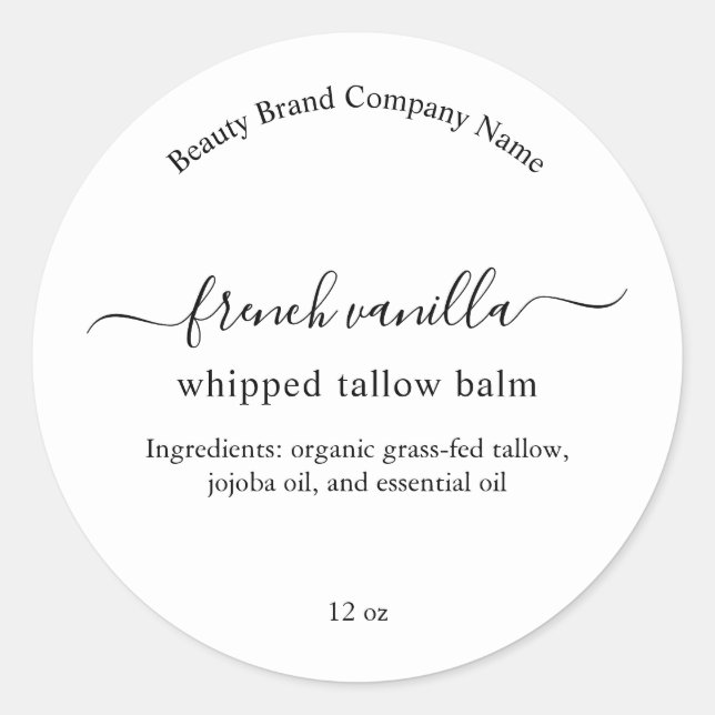 Minimalist Simple Cosmetic Body Product Label (Front)