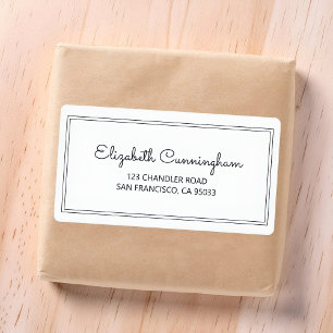 Minimalist Simple Cursive Script Return Address