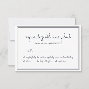 Minimalist Simple Cursive Script Wedding RSVP Card