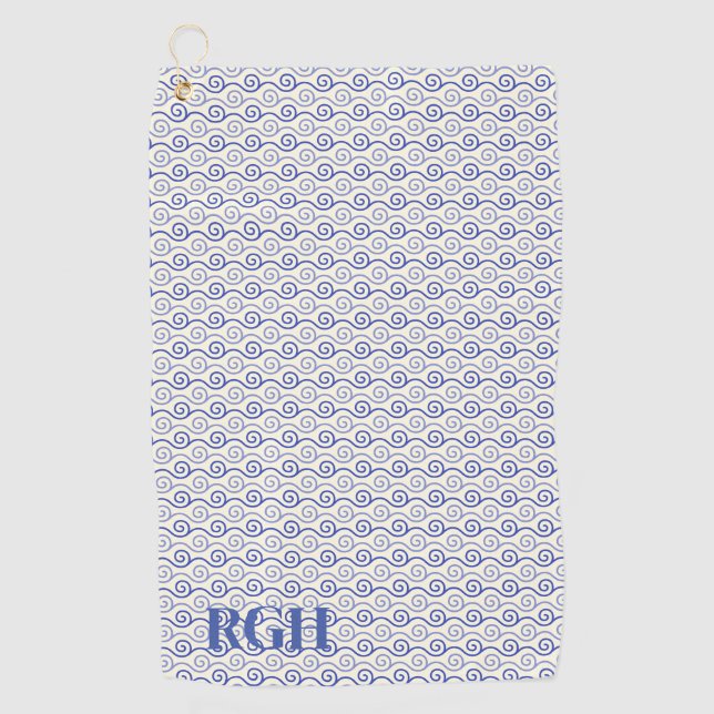 Minimalist Simple Custom Monogram  Golf Towel (Front)