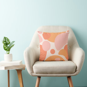 Minimalist Simple Cute Abstract Orange Pink Cushion