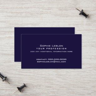 Minimalist Simple Dark-Blue Professional Calling Card