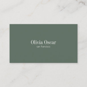 Minimalist Simple Dark Sage Clean Custom QR Code Business Card