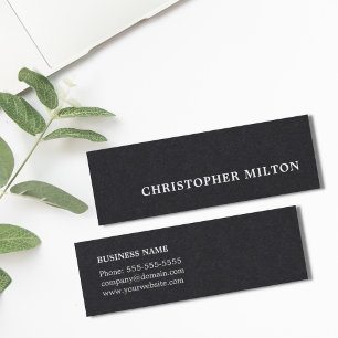 Minimalist Simple Elegant Black White Consultant Mini Business Card