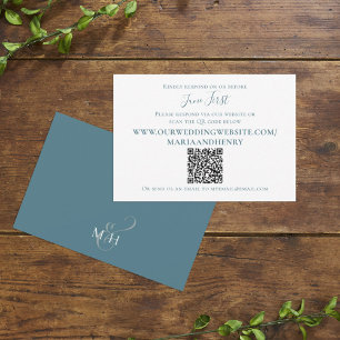 Minimalist Simple Elegant Blue QR Code Response
