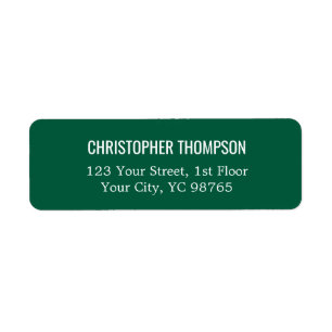 Minimalist Simple Elegant Green White Label