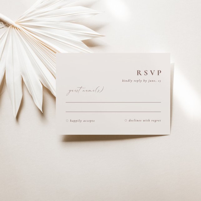 Minimalist Simple Elegant Ivory Beige RSVP Card  (Creator Uploaded)