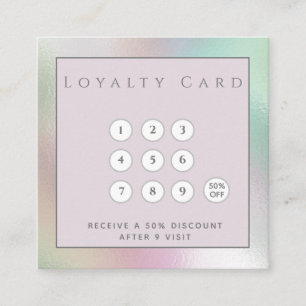 Minimalist simple elegant luxury holographic loyal loyalty card