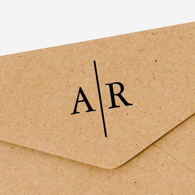 Minimalist Simple Elegant Monogram Wedding Self-inking Stamp (Creator Uploaded)