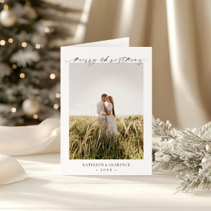 Minimalist Simple Elegant Photo Classic Christmas Holiday Card