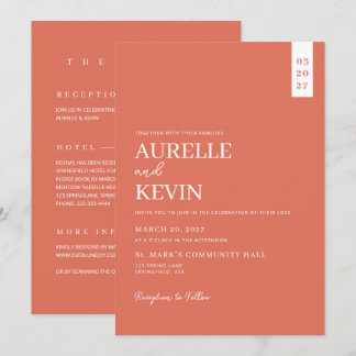 Minimalist Simple Elegant QR Code Wedding Invitation