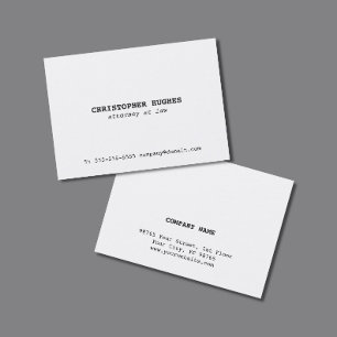 Minimalist Simple Elegant White Attorney at law Business Card