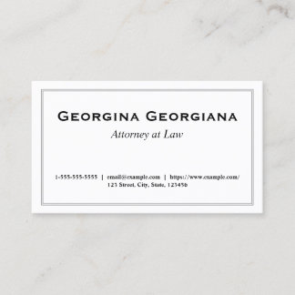 Minimalist, Simple & Elegant With Line Border Business Card