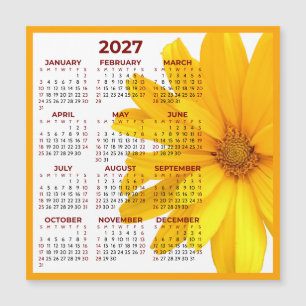Minimalist Simple Floral 2027 Magnetic Calendar