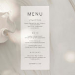 Minimalist Simple Font Wedding Menu Card<br><div class="desc">Designed to coordinate with our Minimalist All In One Collection, this customisable matching wedding menu card features a clean and simple layout, with simple font. For more advanced customisation of this design, e.g. changing layout, font or text size please click the "CUSTOMIZE" button above. Please contact me for any questions!...</div>