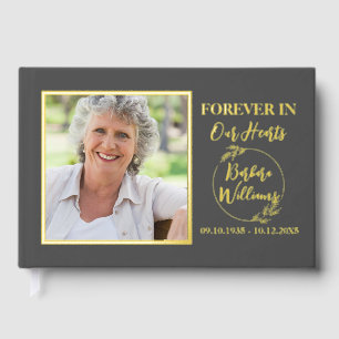 Minimalist Simple Funeral Mermorial Foil Guest Book