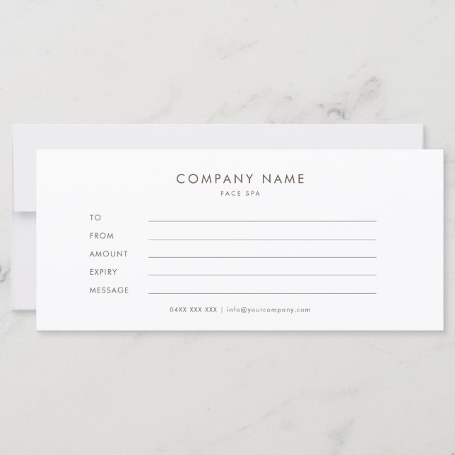 Minimalist Simple Gift Certificate (Front)