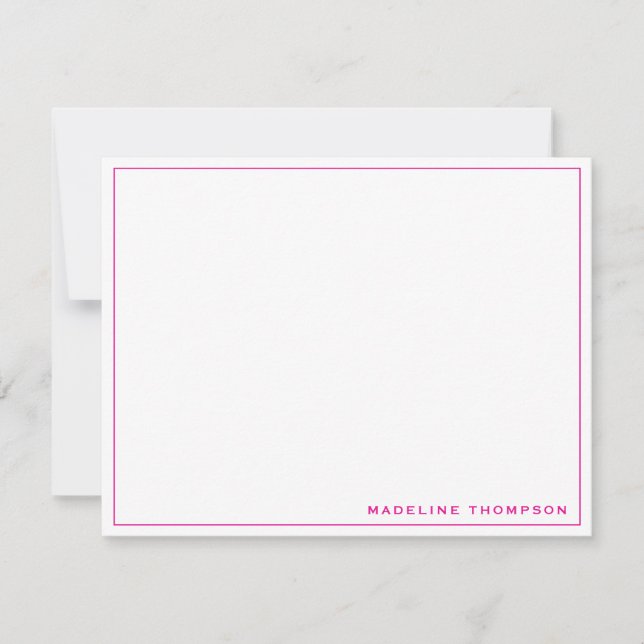 Minimalist Simple Girly Magenta Card (Front)