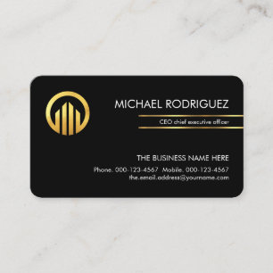 Minimalist Simple Gold CEO Lines Business Card
