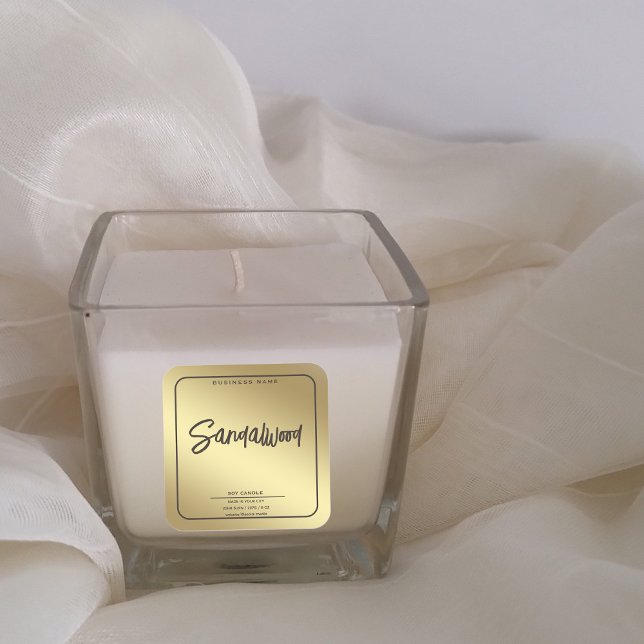Minimalist simple gold look script candle    square sticker (Creator Uploaded)