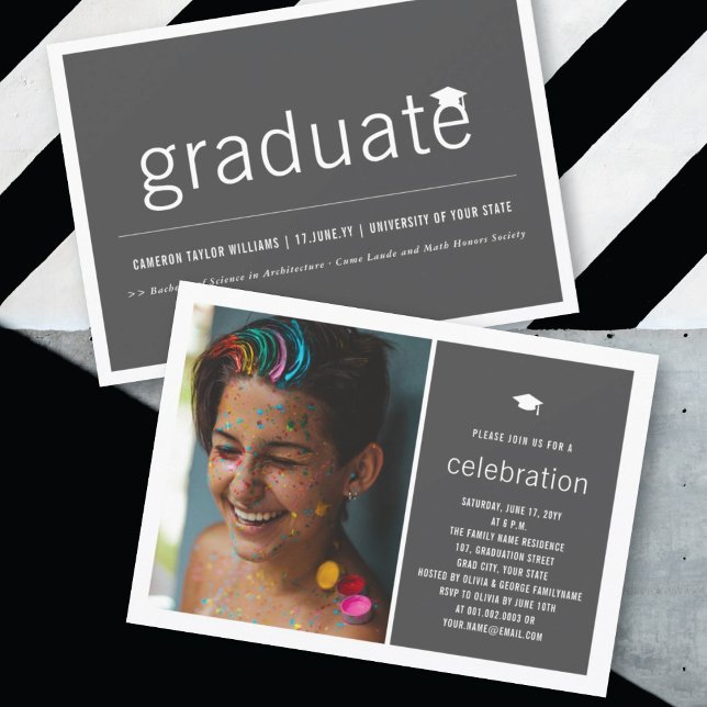 Minimalist Simple Graduate Photo Graduation Party Invitation (Creator Uploaded)