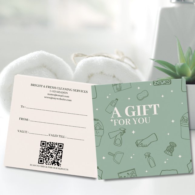 Minimalist Simple Green Cream Cleaning Services (Creator Uploaded)