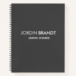 Minimalist simple grey business notebook