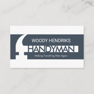 Minimalist Simple Hammer Handyman Repair Business Card
