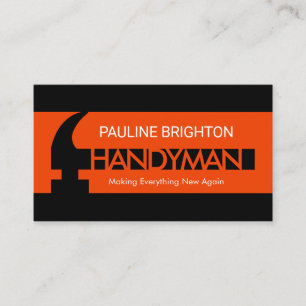 Minimalist Simple Hammer Handyman Repair Business Card