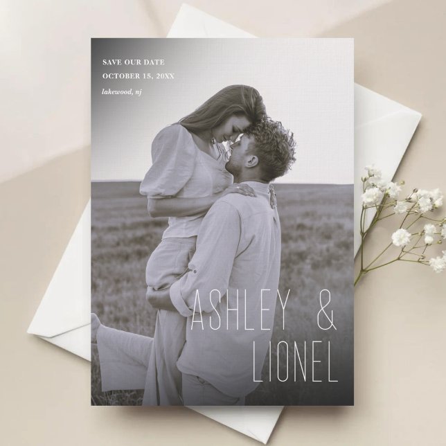 Minimalist Simple Layout Modern Photo Wedding Save The Date (Creator Uploaded)