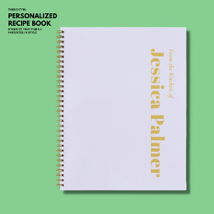 Minimalist Simple Lilac Gold Recipe Journal