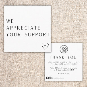 Minimalist Simple Logo Business Thank You Card 