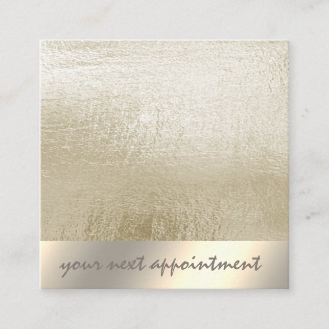 Minimalist simple luxury gold foil appointment card (Front)