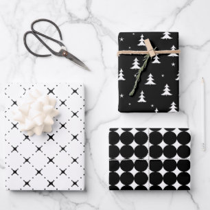 minimalist simple masculine black Wrapping Paper 